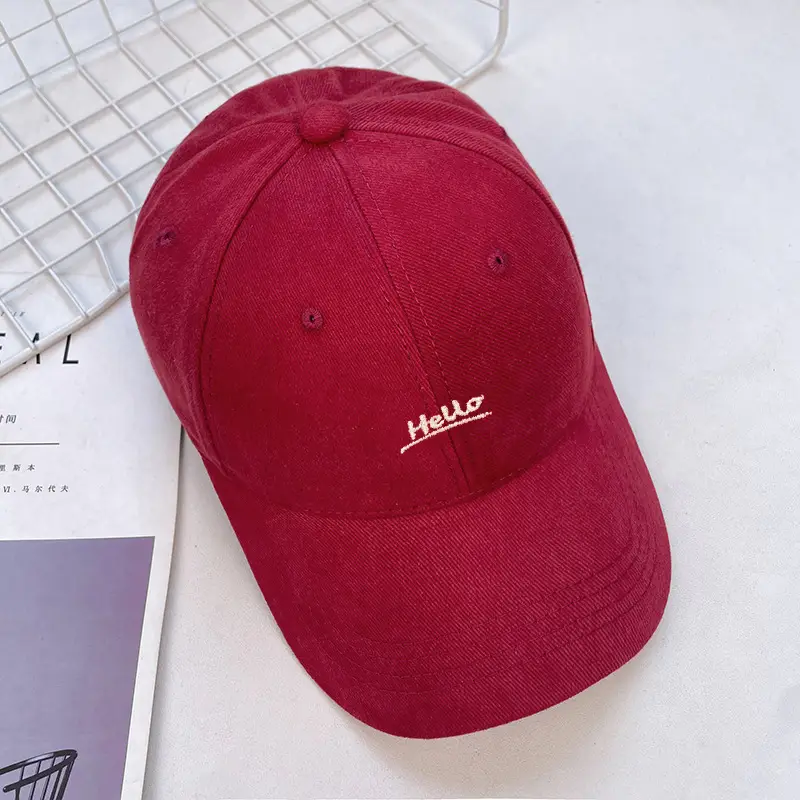 Hello Letter Embroidered Baseball Cap for Women Winter Soft Top Brushed Duckbill Cap for Men — feature 7