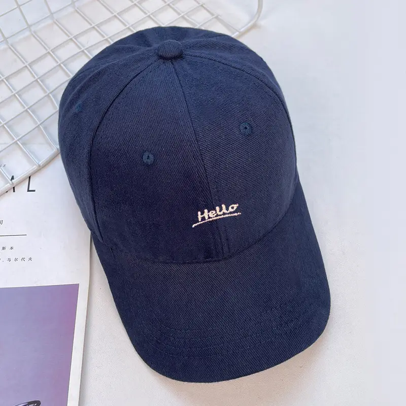 Hello Letter Embroidered Baseball Cap for Women Winter Soft Top Brushed Duckbill Cap for Men — feature 9
