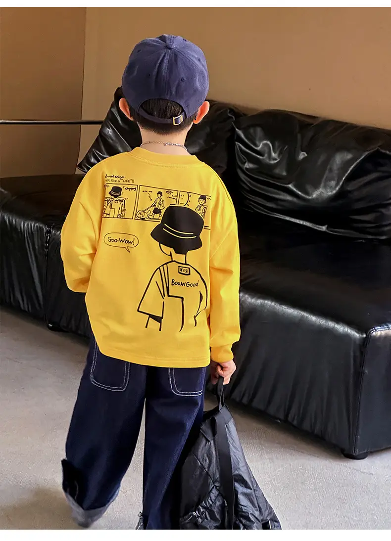 Boys Long Sleeve Cotton T-Shirt White 2025 â feature 10