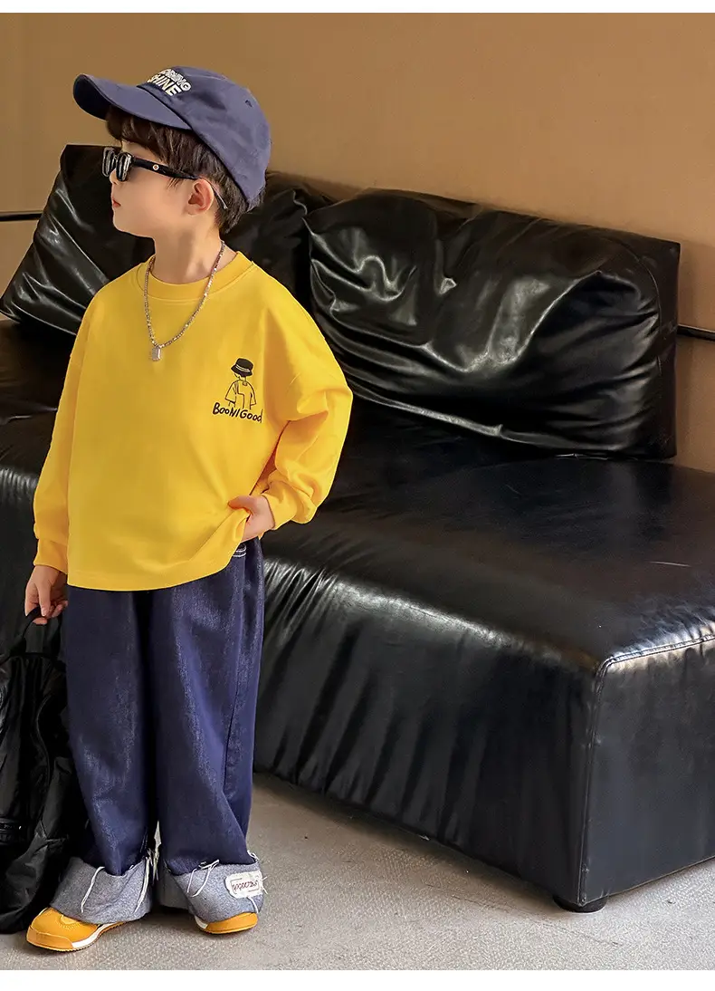 Boys Long Sleeve Cotton T-Shirt White 2025 â feature 13