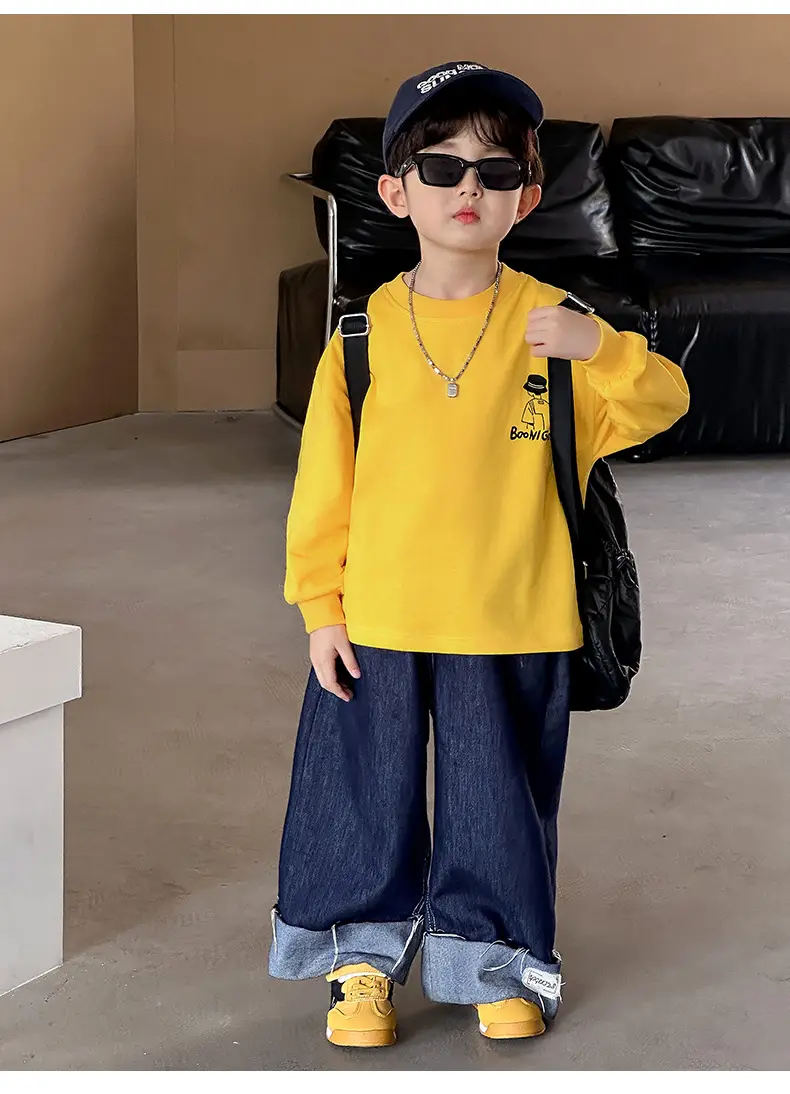 Boys Long Sleeve Cotton T-Shirt White 2025 â feature 7