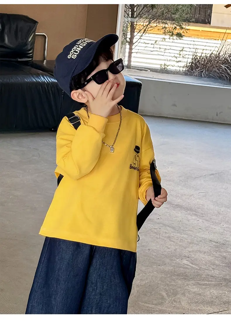 Boys Long Sleeve Cotton T-Shirt White 2025 â feature 8