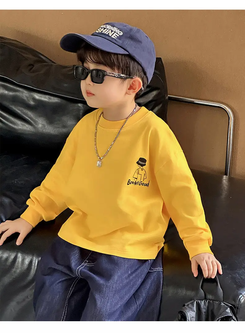 Boys Long Sleeve Cotton T-Shirt White 2025 â feature 9