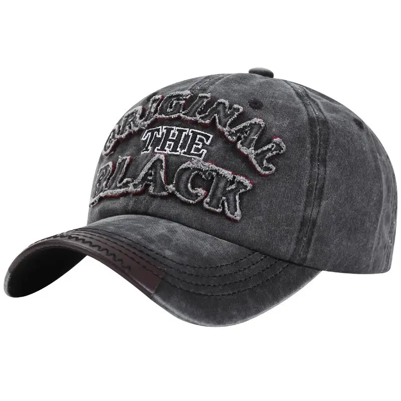 Men Washed Cotton Baseball Cap with "The Black" Embroidery - Image 11