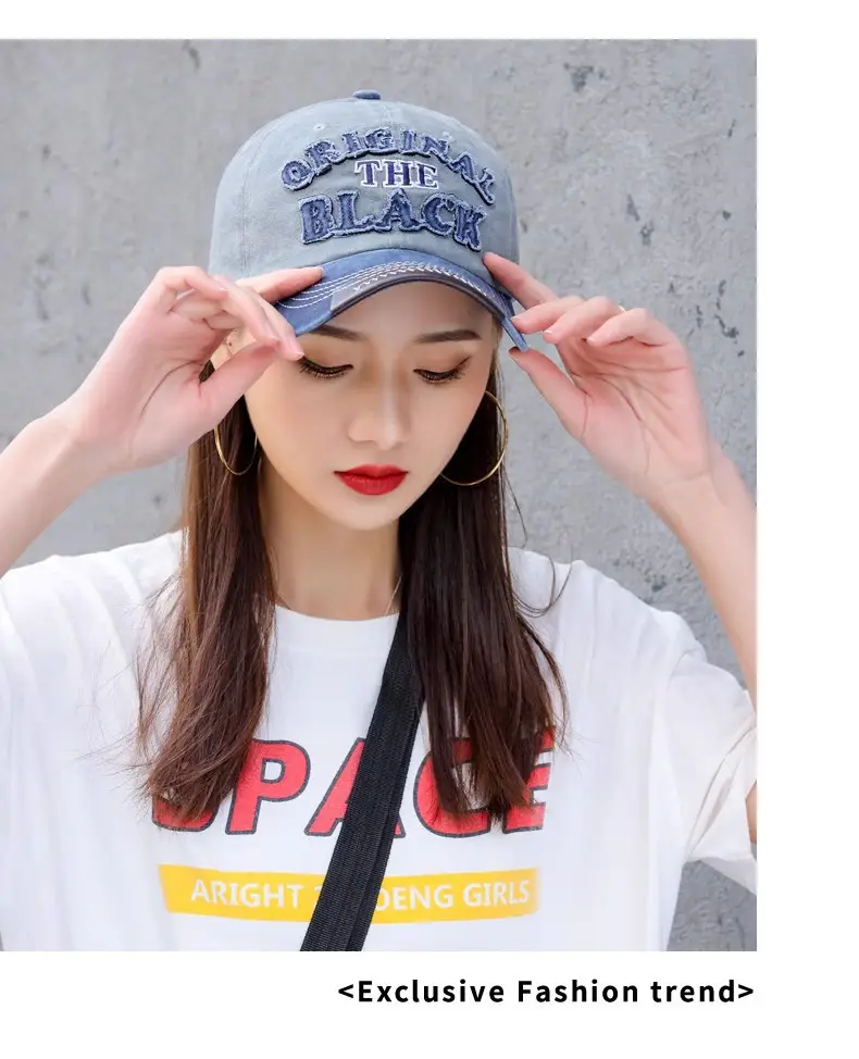 Men Washed Cotton Baseball Cap with "The Black" Embroidery — feature 11