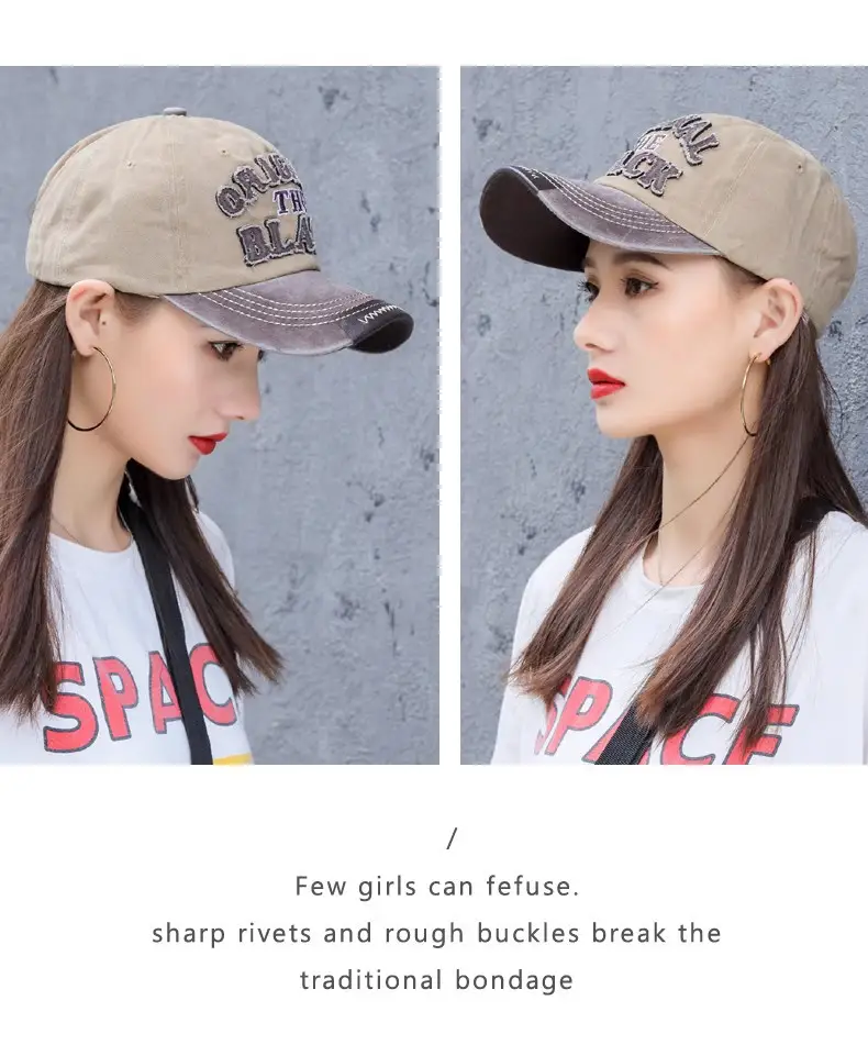Men Washed Cotton Baseball Cap with "The Black" Embroidery — feature 14