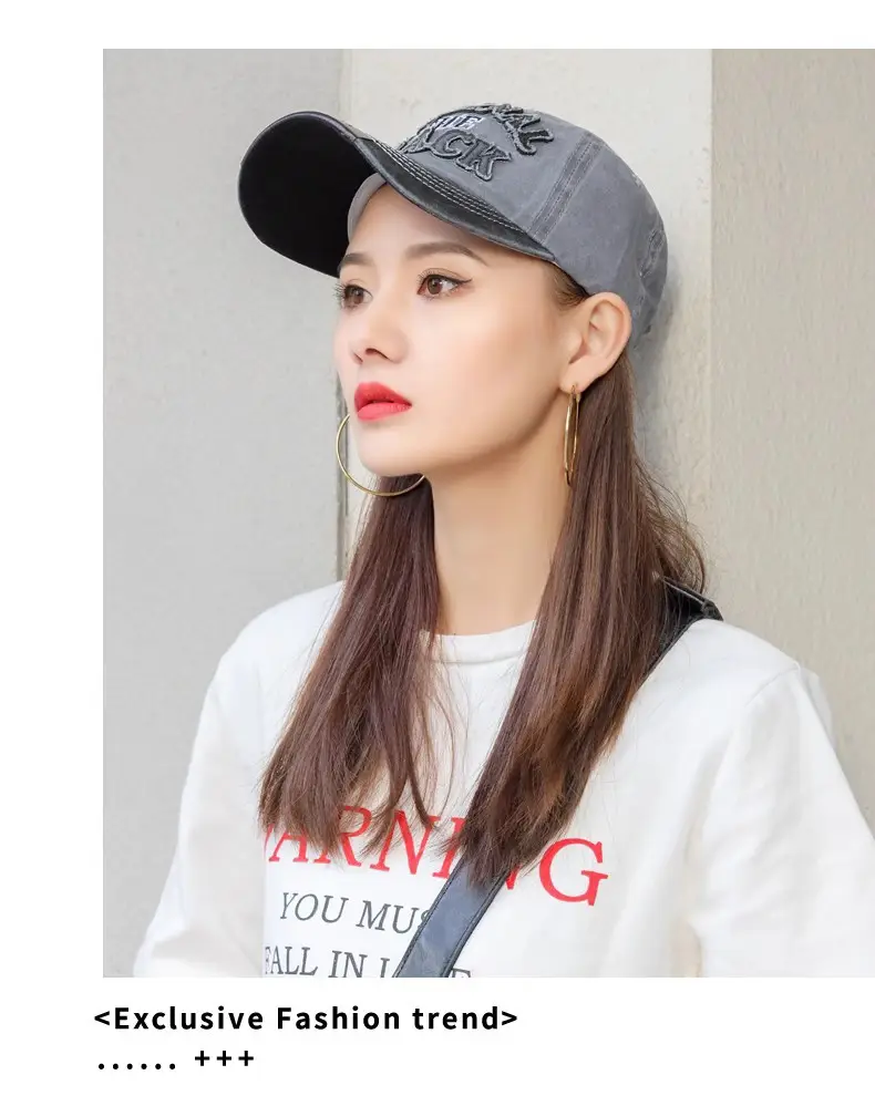 Men Washed Cotton Baseball Cap with "The Black" Embroidery — feature 5
