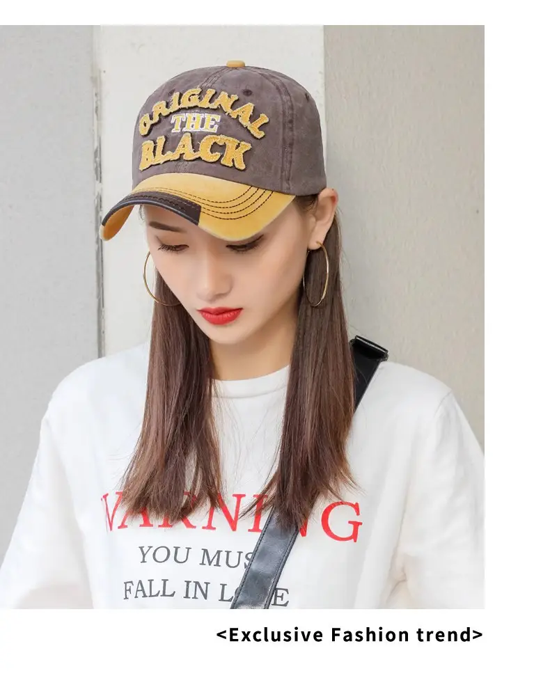 Men Washed Cotton Baseball Cap with "The Black" Embroidery — feature 7