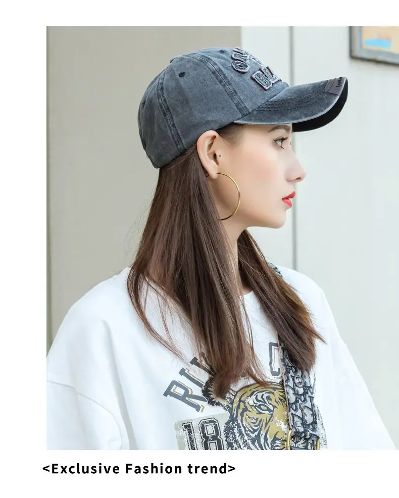 Men Washed Cotton Baseball Cap with "The Black" Embroidery — feature 9