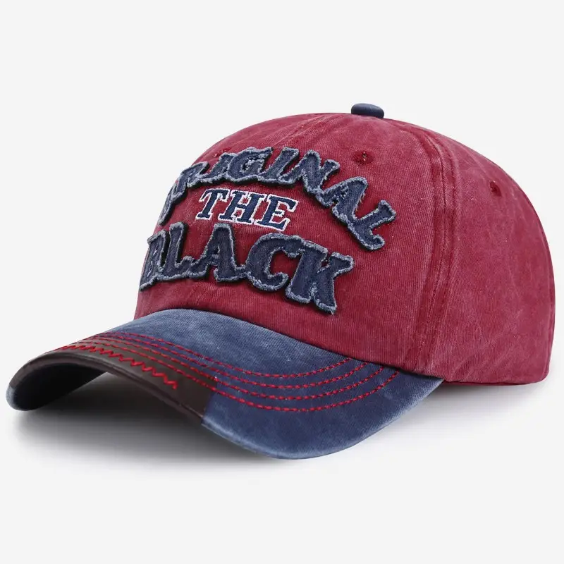Men Washed Cotton Baseball Cap with "The Black" Embroidery - Image 2