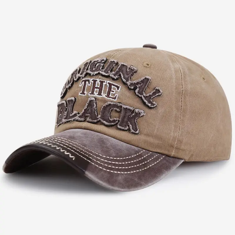 Men Washed Cotton Baseball Cap with "The Black" Embroidery - Image 5