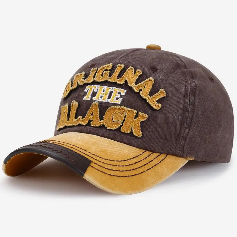 Men Washed Cotton Baseball Cap with "The Black" Embroidery - Image 6