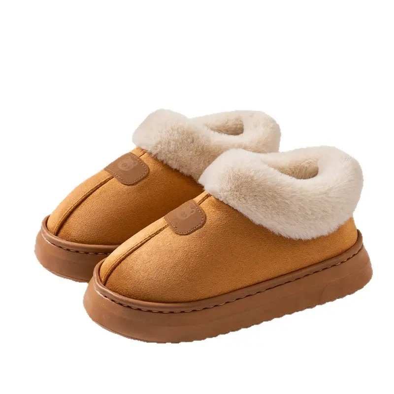 New Korean Style Bag Heel Cotton Slippers for Women in Autumn and Winter Home Non-Slip Thick Sole Warm Plush Comfortable Fleece-Lined Snow Boots - Image 15