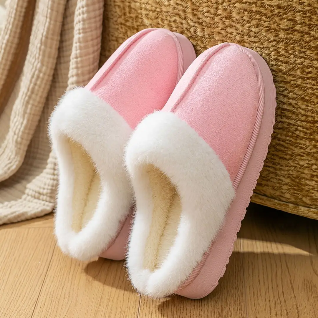 New Korean Style Bag Heel Cotton Slippers for Women in Autumn and Winter Home Non-Slip Thick Sole Warm Plush Comfortable Fleece-Lined Snow Boots - Image 7