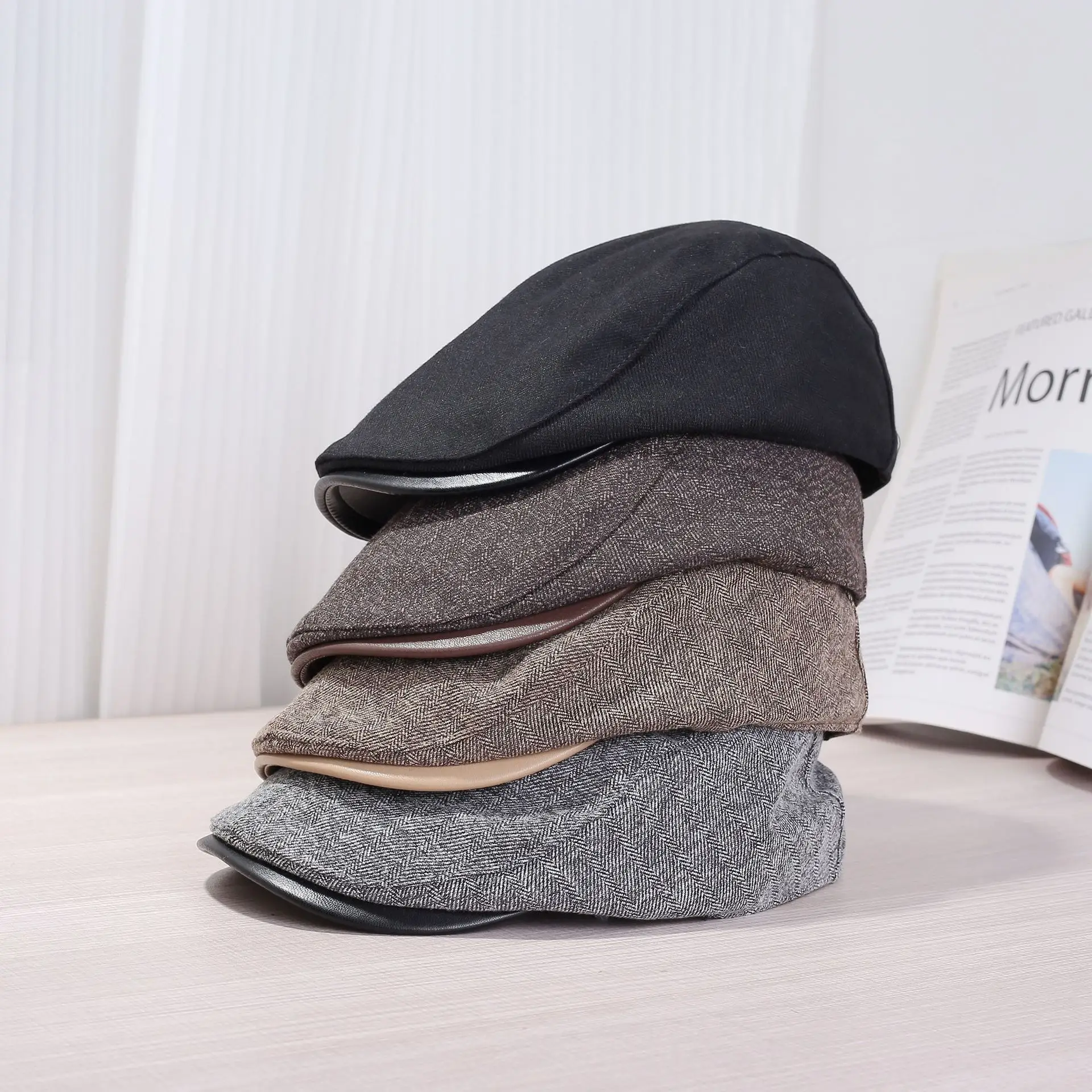 Men Women Grey Korean Style Peaked Cap - Image 6