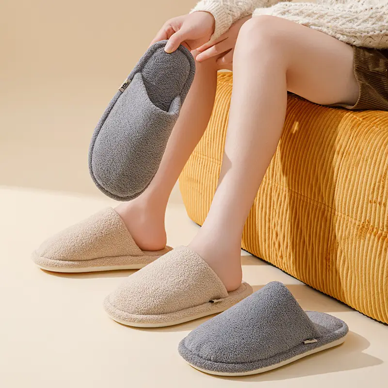 New Silent Cotton Slippers for Men in Autumn and Winter, Simple and Comfortable Floor Mops for Home, Non-Slip and Deodorant Cotton Slippers for Men and Women in Winter - Image 7