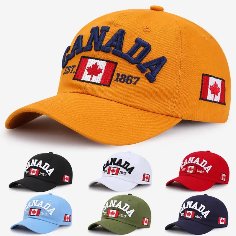 Canada Flag Baseball Cap for Men Women Blue Cotton All Season - Image 7