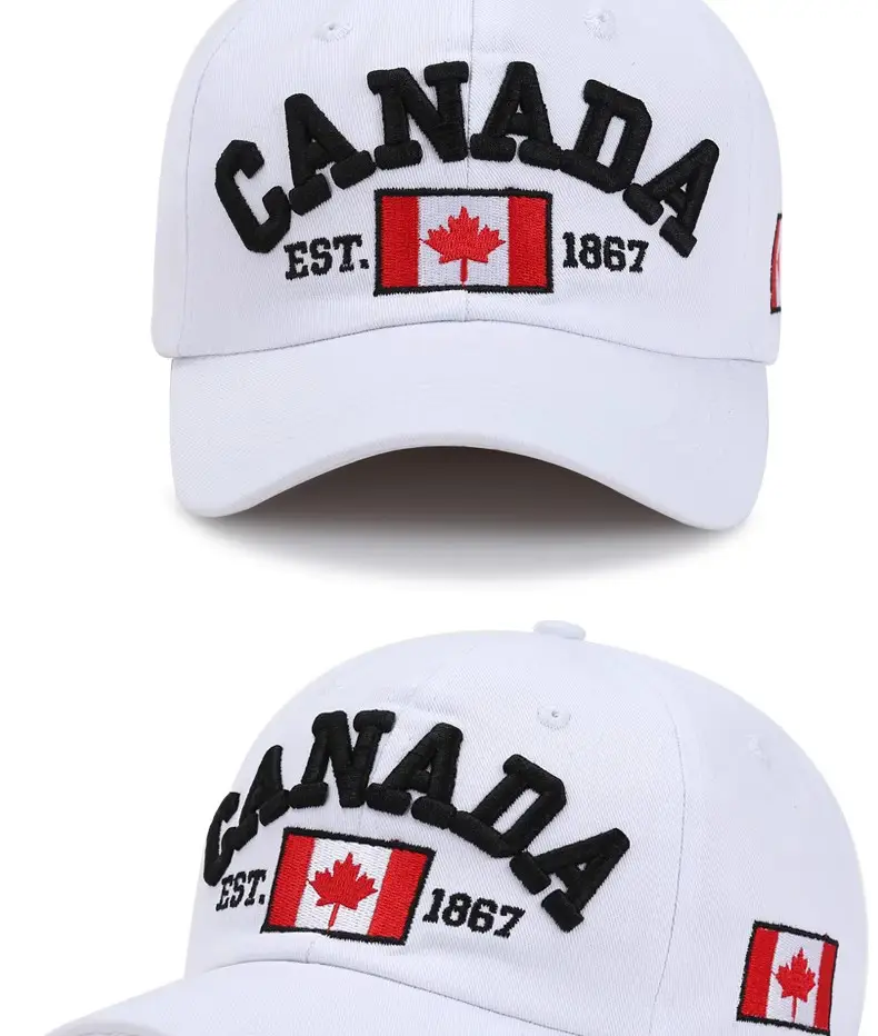 Canada Flag Baseball Cap for Men Women Blue Cotton All Season — feature 11