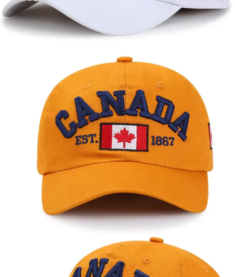Canada Flag Baseball Cap for Men Women Blue Cotton All Season — feature 12