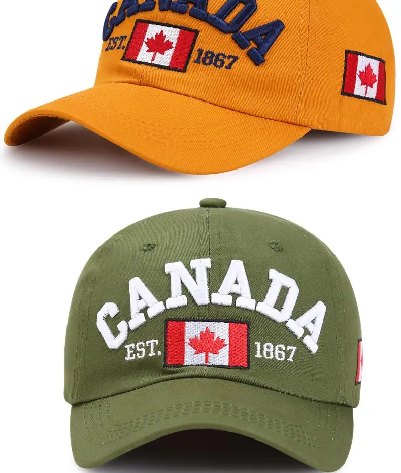Canada Flag Baseball Cap for Men Women Blue Cotton All Season — feature 13
