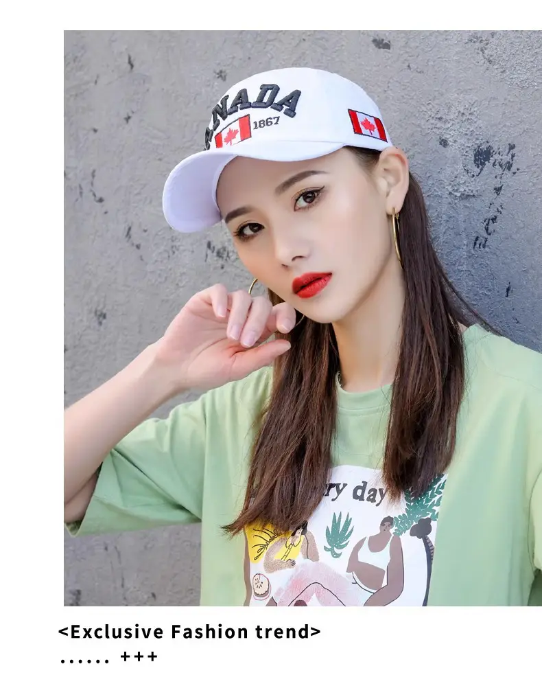 Canada Flag Baseball Cap for Men Women Blue Cotton All Season — feature 20