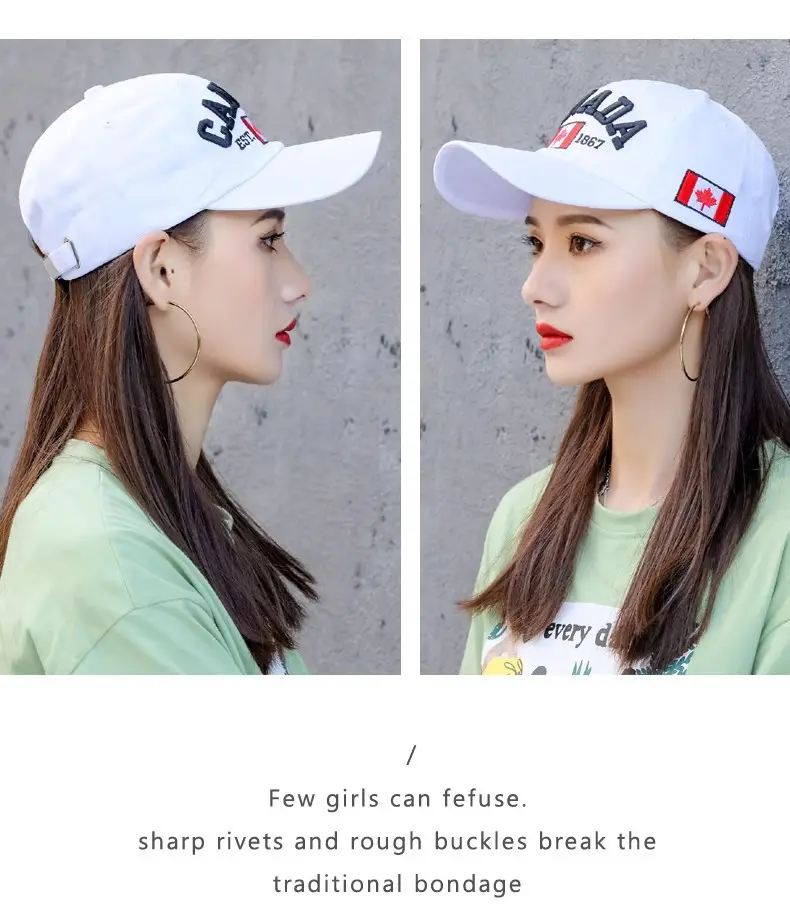 Canada Flag Baseball Cap for Men Women Blue Cotton All Season — feature 21
