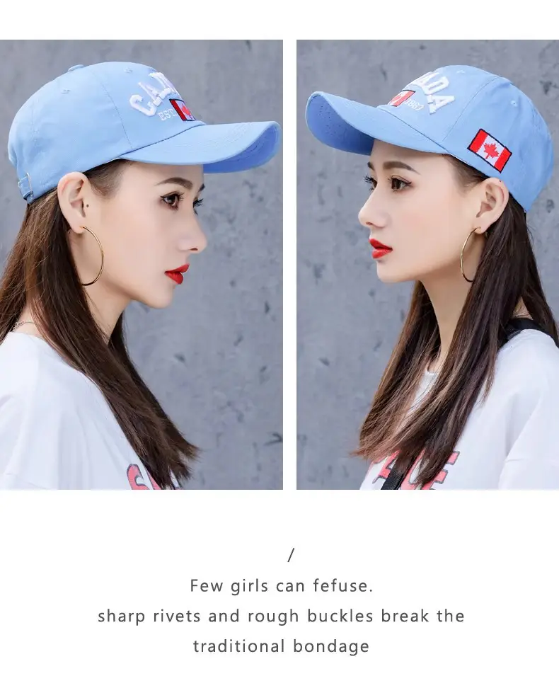 Canada Flag Baseball Cap for Men Women Blue Cotton All Season — feature 27