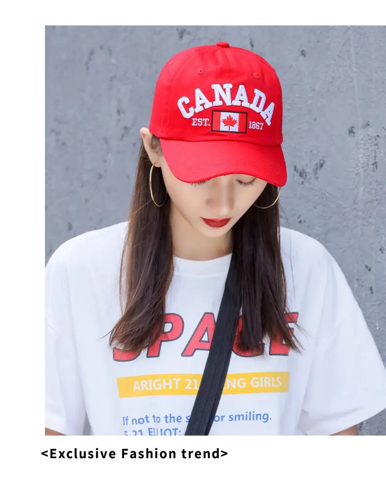 Canada Flag Baseball Cap for Men Women Blue Cotton All Season — feature 28