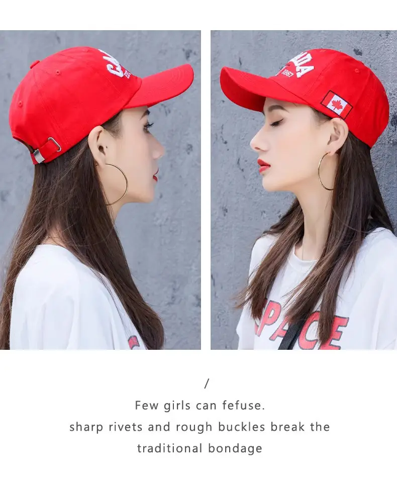 Canada Flag Baseball Cap for Men Women Blue Cotton All Season — feature 29
