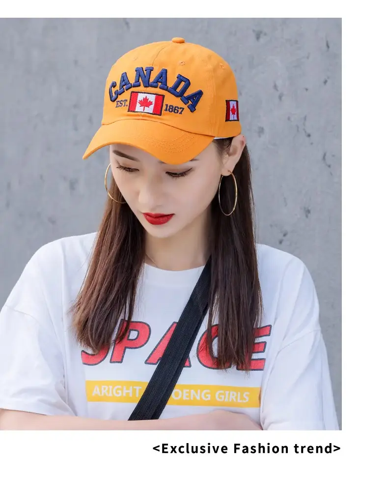 Canada Flag Baseball Cap for Men Women Blue Cotton All Season — feature 30