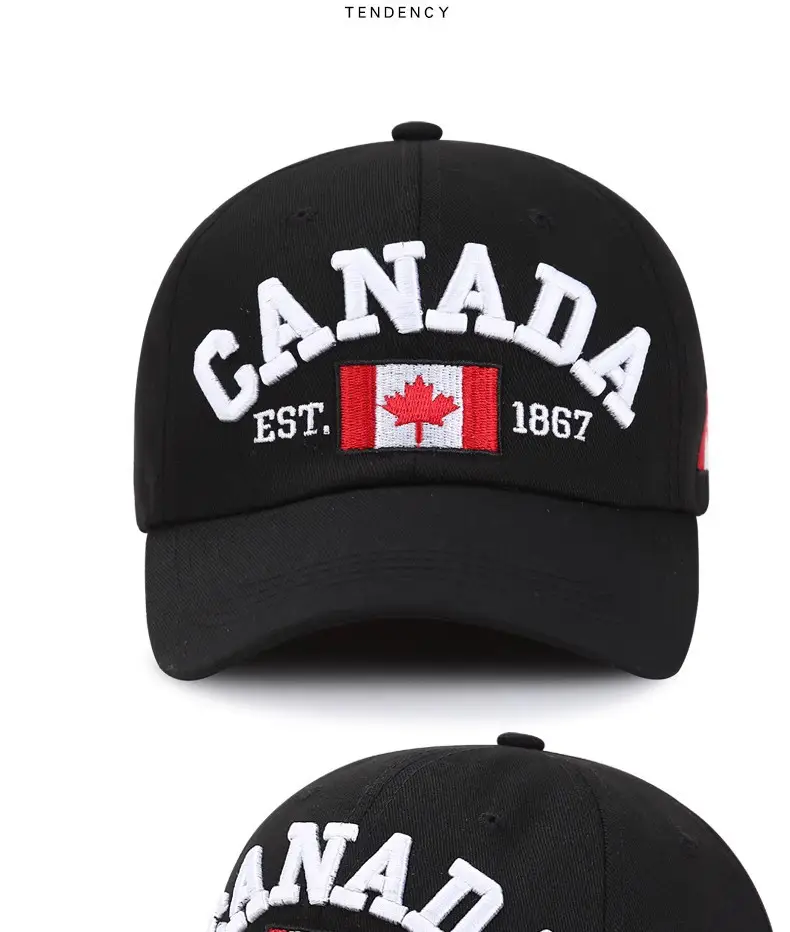 Canada Flag Baseball Cap for Men Women Blue Cotton All Season — feature 7