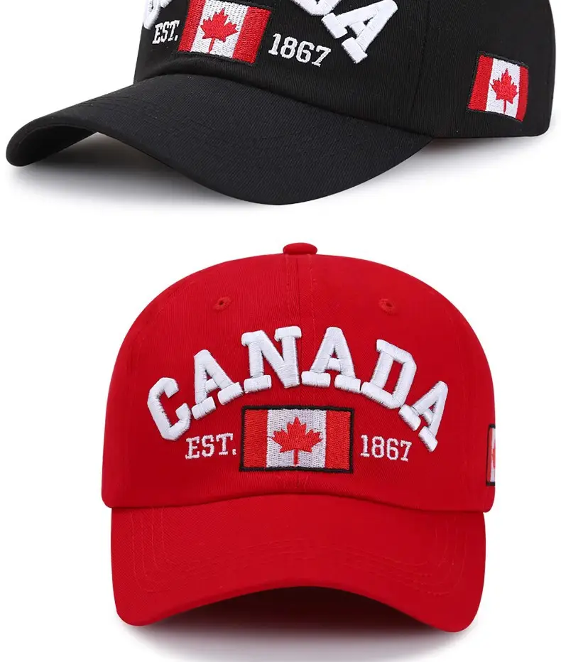 Canada Flag Baseball Cap for Men Women Blue Cotton All Season — feature 8