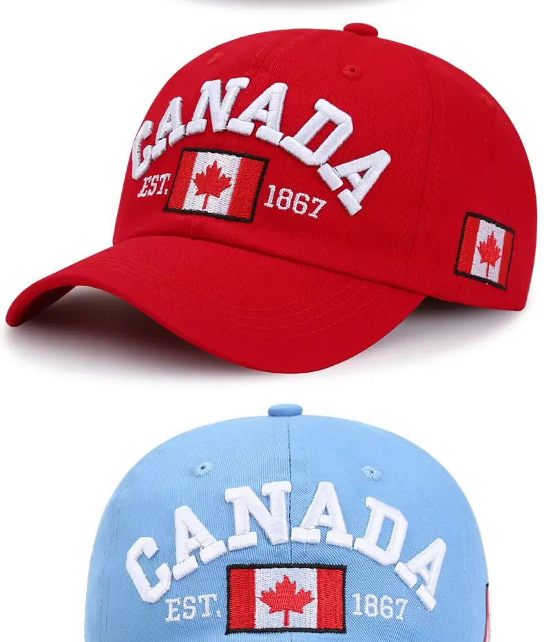 Canada Flag Baseball Cap for Men Women Blue Cotton All Season — feature 9