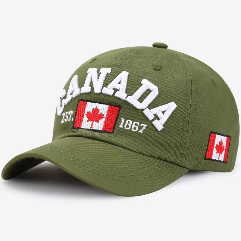 Canada Flag Baseball Cap for Men Women Blue Cotton All Season - Image 3