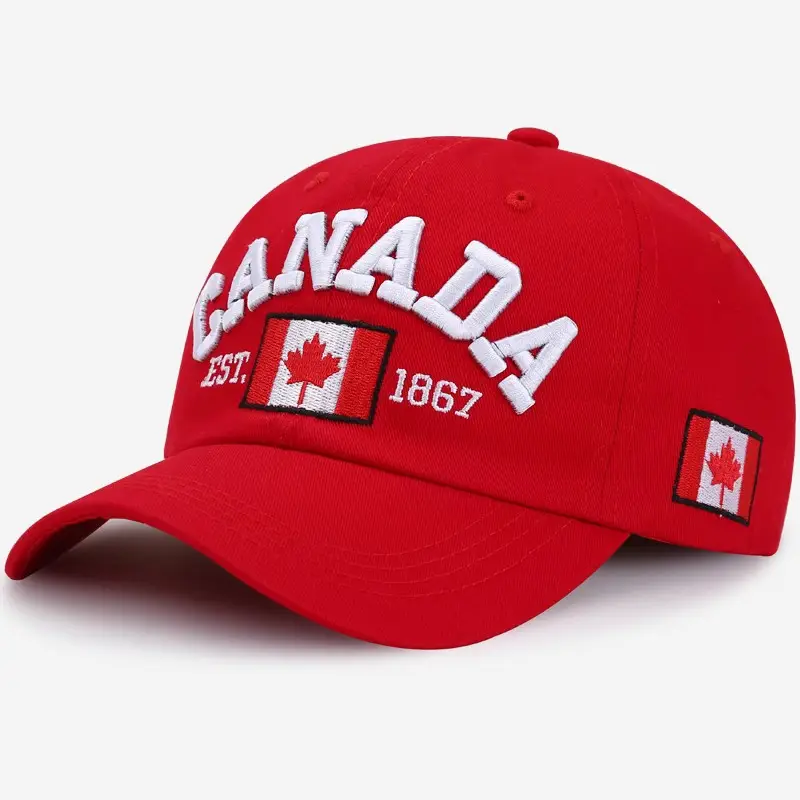 Canada Flag Baseball Cap for Men Women Blue Cotton All Season - Image 4