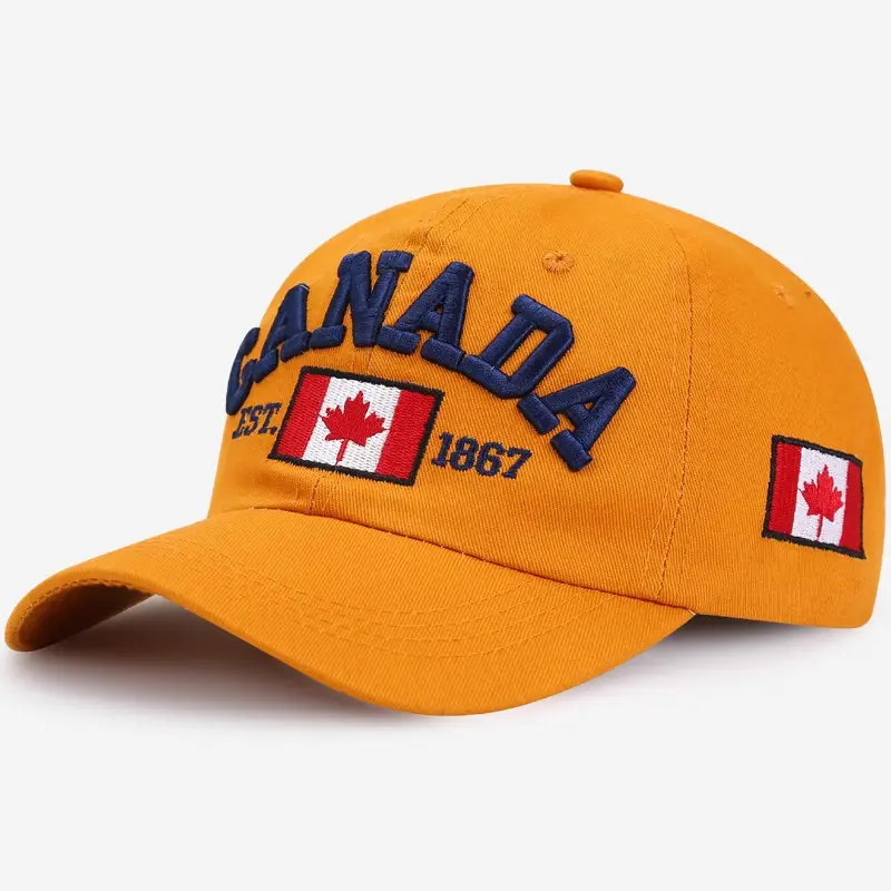 Canada Flag Baseball Cap for Men Women Blue Cotton All Season - Image 5
