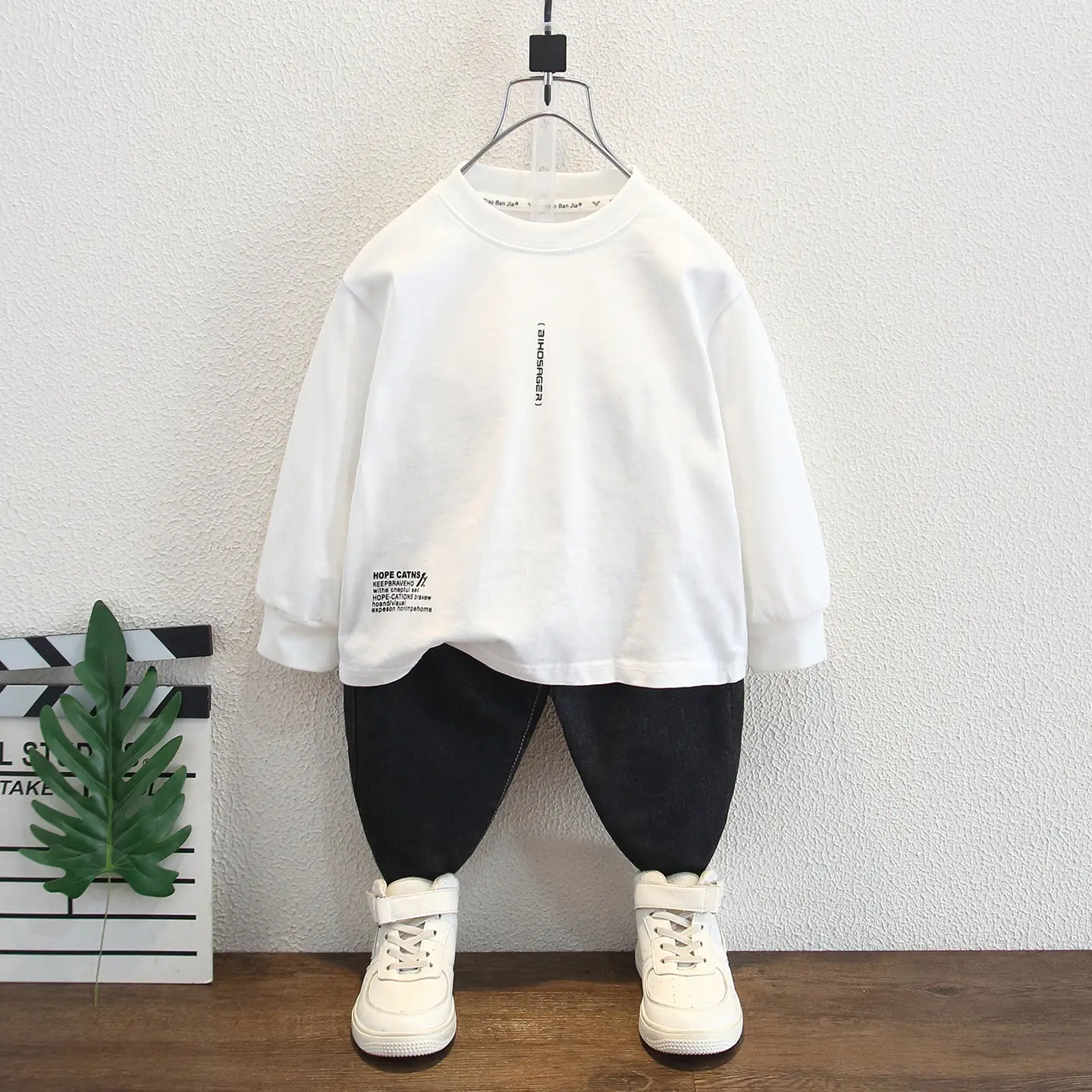 Children's Base Layer Shirt White 2025 Autumn Boys - Image 4