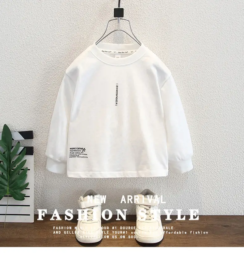 Children's Base Layer Shirt White 2025 Autumn Boys — feature 1