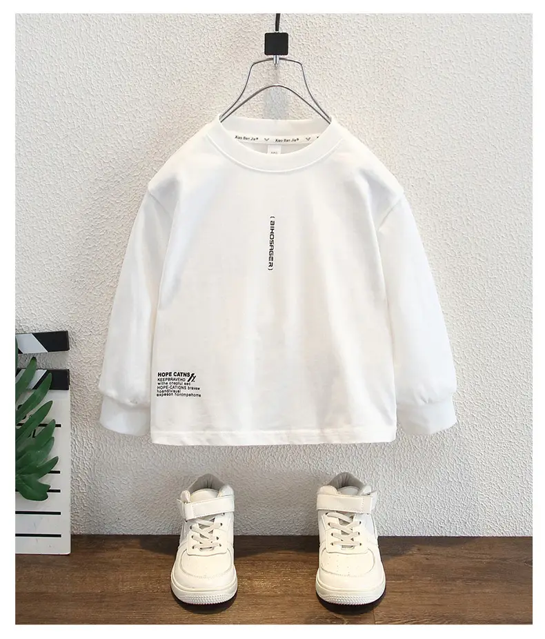 Children's Base Layer Shirt White 2025 Autumn Boys — feature 7