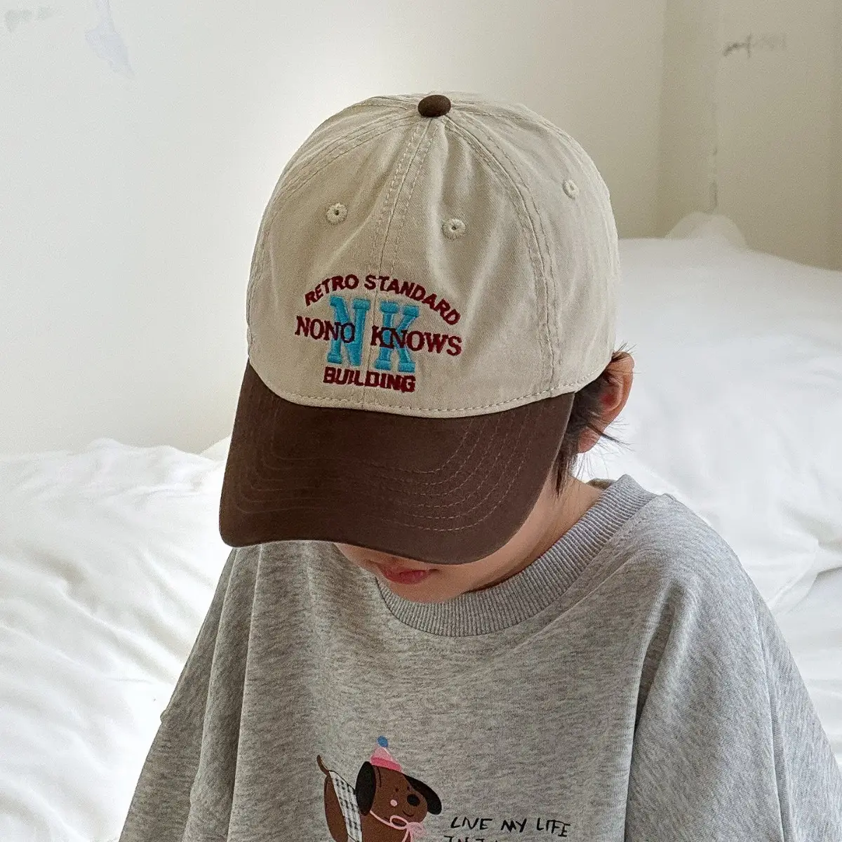 Kids Blue MK Cap Sun Hat for Boys Autumn Winter - Image 5