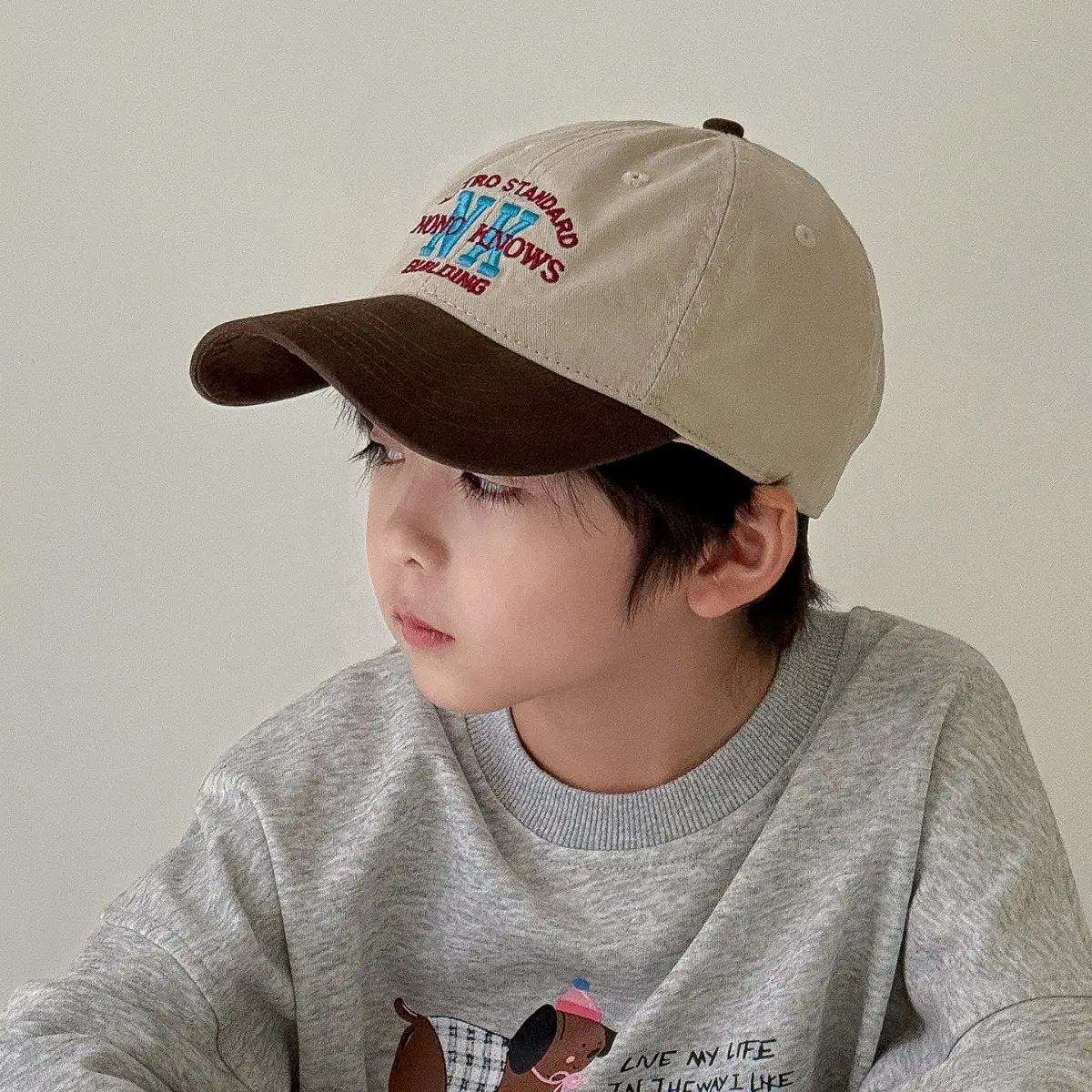 Kids Blue MK Cap Sun Hat for Boys Autumn Winter - Image 6