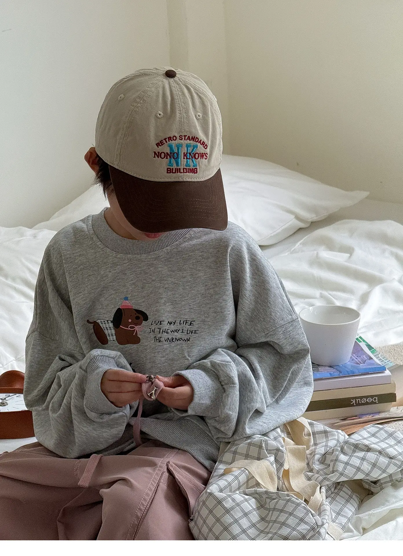 Kids Blue MK Cap Sun Hat for Boys Autumn Winter — feature 2