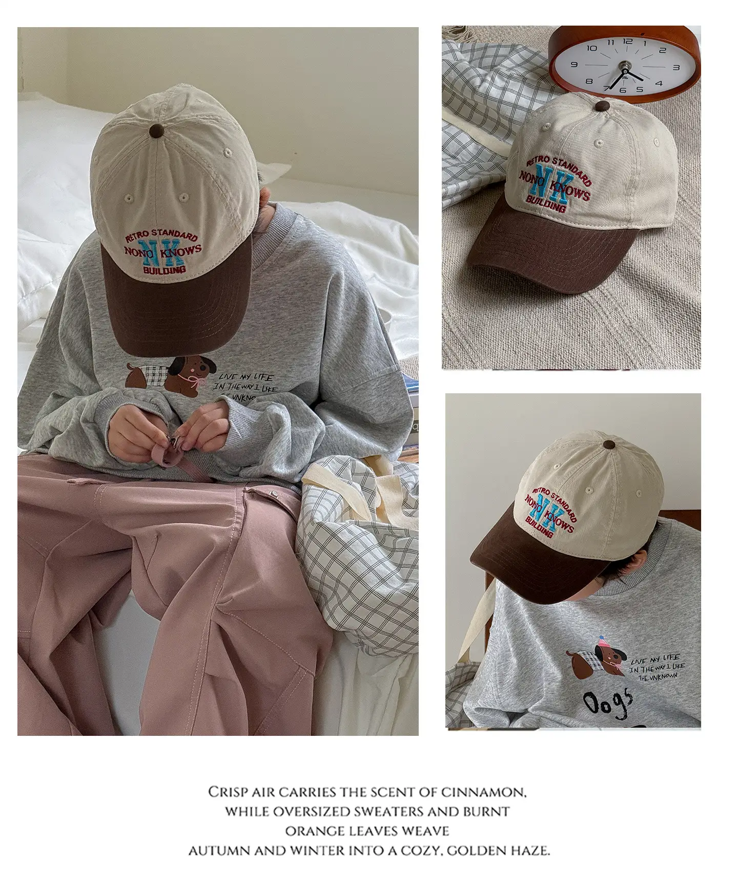 Kids Blue MK Cap Sun Hat for Boys Autumn Winter — feature 3