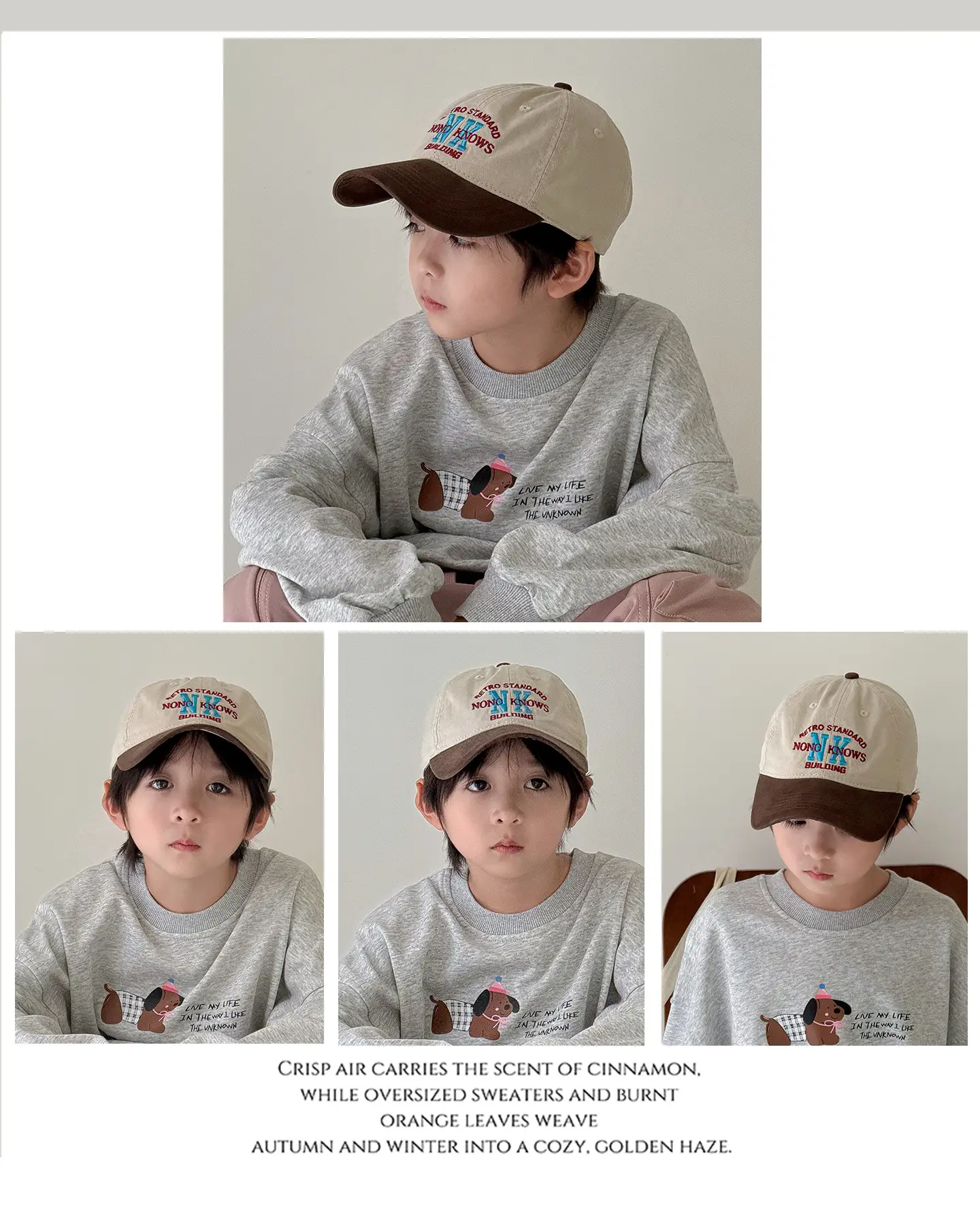 Kids Blue MK Cap Sun Hat for Boys Autumn Winter — feature 5