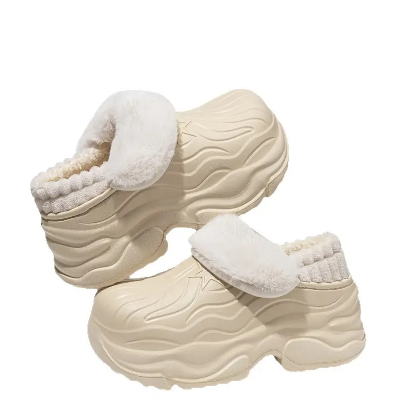 Cross-Border French Thick-Soled Cotton Shoes 2025 Winter Home Couple Cotton Slippers Warm and Waterproof Anti-Slip Cotton Shoes for Men and Women - Image 7