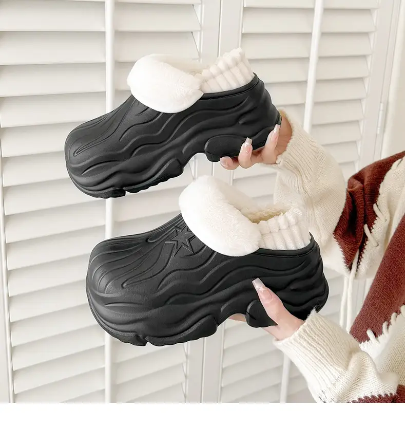 Cross-Border French Thick-Soled Cotton Shoes 2025 Winter Home Couple Cotton Slippers Warm and Waterproof Anti-Slip Cotton Shoes for Men and Women — feature 4