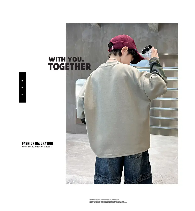 Spring Long Sleeve T-Shirt for Boys Kids Grey Graphic Tee — feature 11