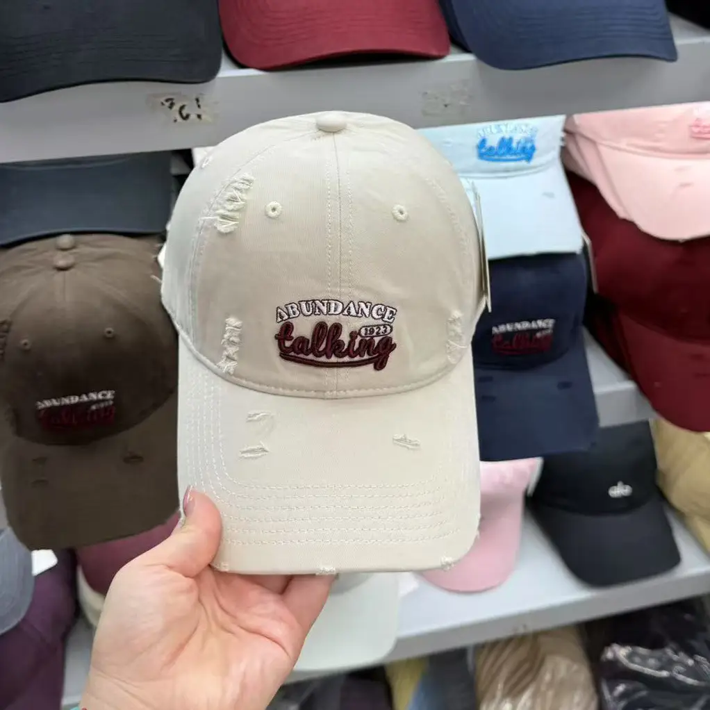 New Korean Style Ripped Baseball Cap with Embroidery - Image 10