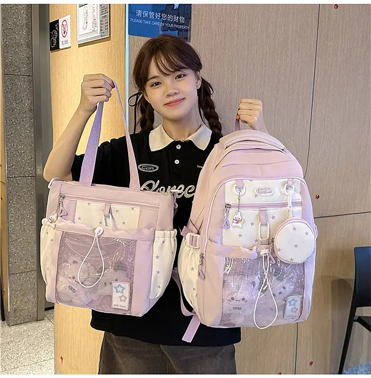 Cute Pink Schoolbag for Girls Large Capacity Single Shoulder — feature 26