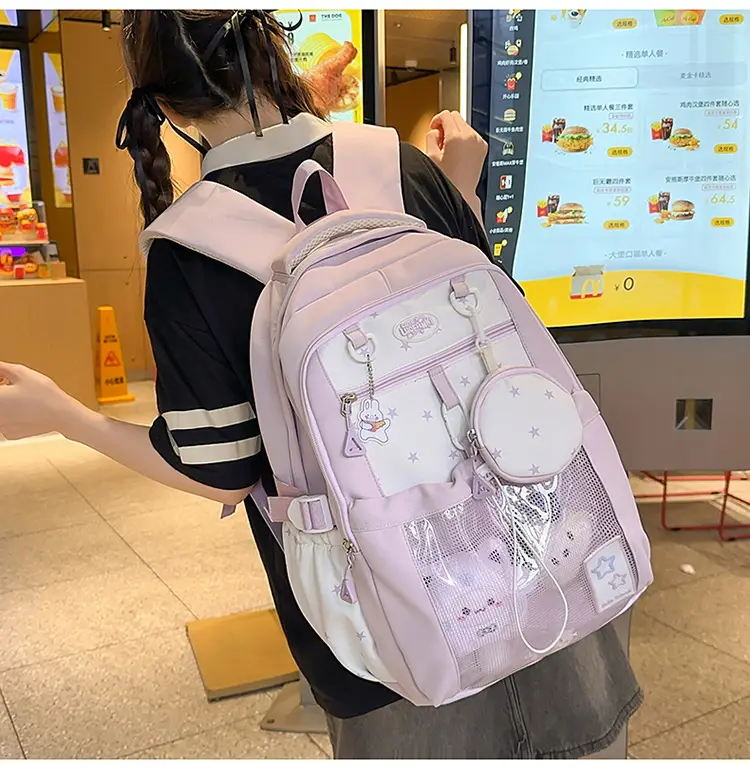 Cute Pink Schoolbag for Girls Large Capacity Single Shoulder — feature 27